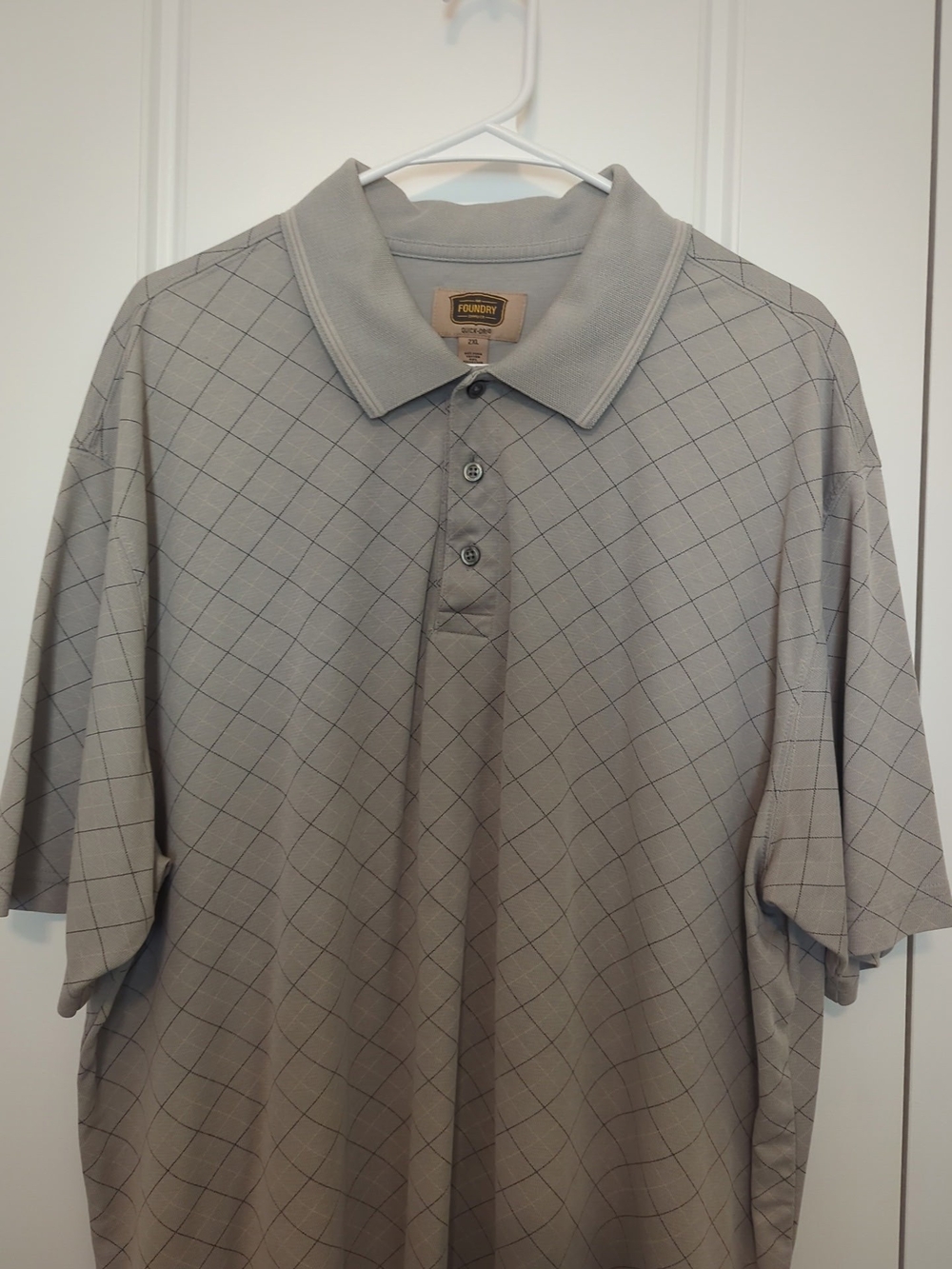 The Foundry Supply Co Quick-Dri Polo Shirt Men's 2XL Gray Golf Performance Polo